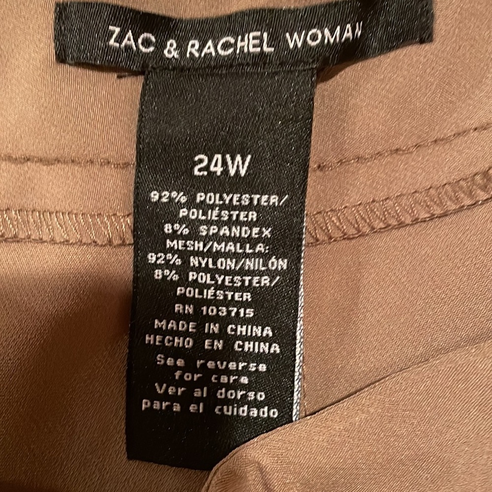 NWT Zac & Rachel Woman Bond 18 24W Taupe Tan Pant Wrinkle Resistant! Work & Play - Picture 6 of 6